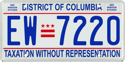 DC license plate EW7220
