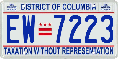 DC license plate EW7223