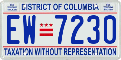 DC license plate EW7230