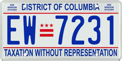 DC license plate EW7231