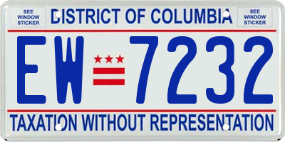 DC license plate EW7232