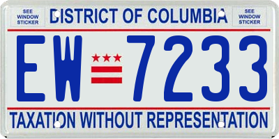 DC license plate EW7233