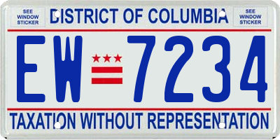 DC license plate EW7234
