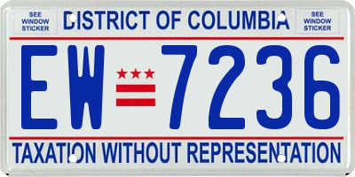 DC license plate EW7236