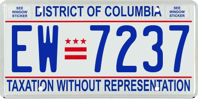 DC license plate EW7237