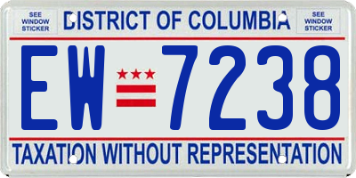 DC license plate EW7238