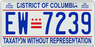 DC license plate EW7239