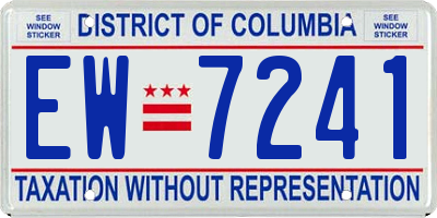 DC license plate EW7241