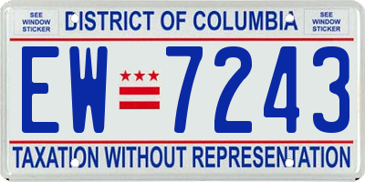 DC license plate EW7243