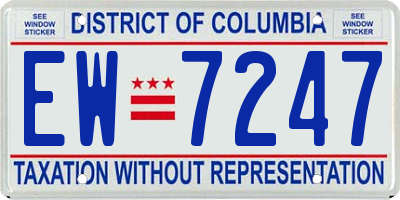 DC license plate EW7247