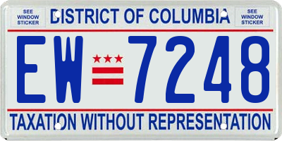 DC license plate EW7248