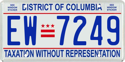DC license plate EW7249
