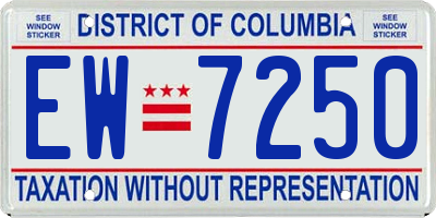 DC license plate EW7250
