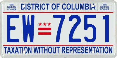 DC license plate EW7251