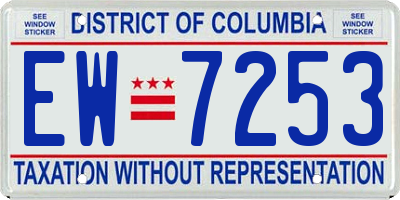 DC license plate EW7253