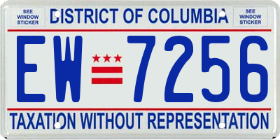 DC license plate EW7256