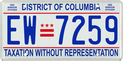 DC license plate EW7259