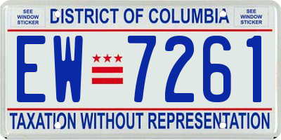 DC license plate EW7261