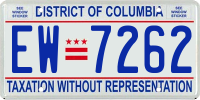 DC license plate EW7262