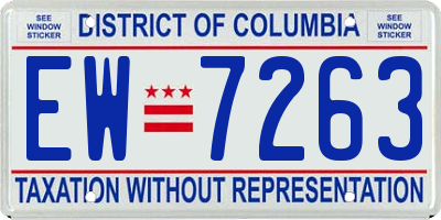 DC license plate EW7263