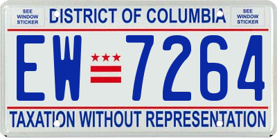 DC license plate EW7264