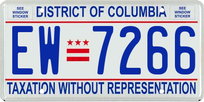DC license plate EW7266