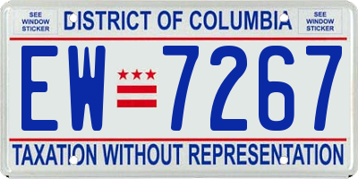 DC license plate EW7267