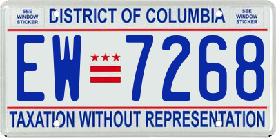 DC license plate EW7268