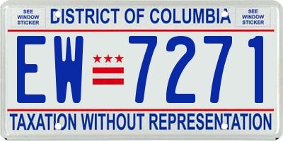 DC license plate EW7271