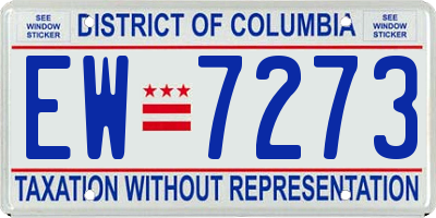 DC license plate EW7273