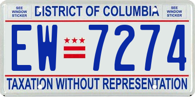 DC license plate EW7274