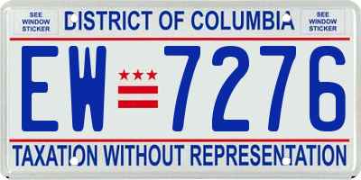 DC license plate EW7276
