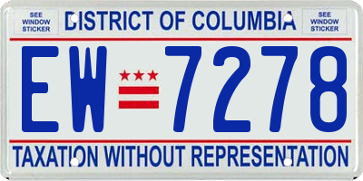 DC license plate EW7278