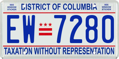 DC license plate EW7280