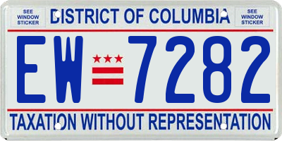 DC license plate EW7282