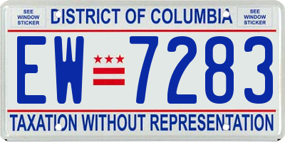 DC license plate EW7283