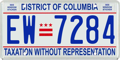 DC license plate EW7284