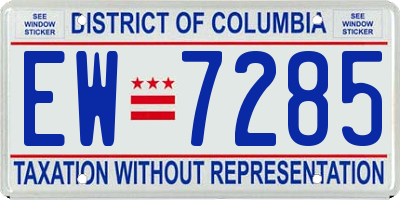 DC license plate EW7285