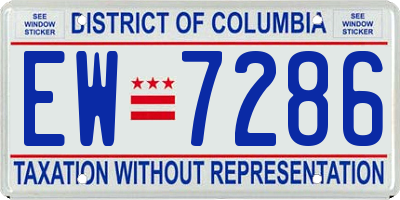 DC license plate EW7286