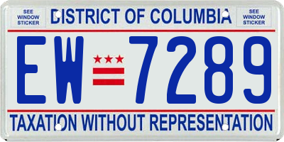 DC license plate EW7289