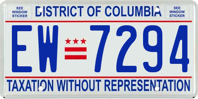 DC license plate EW7294