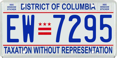 DC license plate EW7295