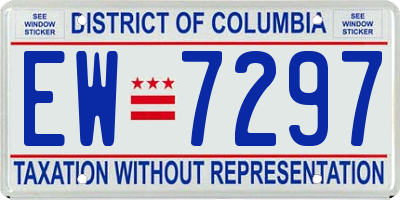 DC license plate EW7297