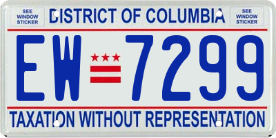 DC license plate EW7299
