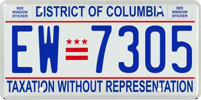 DC license plate EW7305