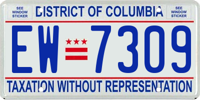 DC license plate EW7309