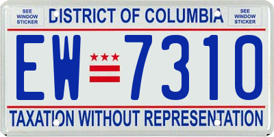 DC license plate EW7310