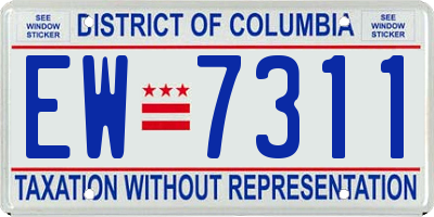DC license plate EW7311