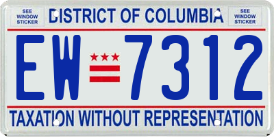 DC license plate EW7312