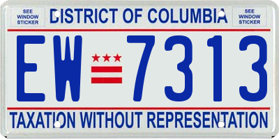 DC license plate EW7313
